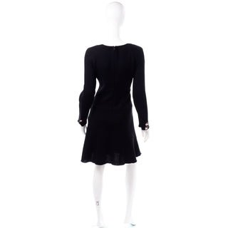 Flounce hem Oscar de la Renta F/W 2010 Black Wool Asymmetrical Runway Dress