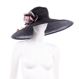 Vintage Frank Olive Wide Brim Hat Black woven