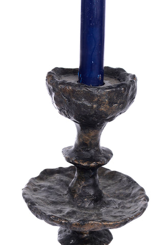 Vintage-Bronze-medieval-style-pair-candlesticks