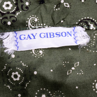 Gay Gibson Vintage Green Paisley Dress cotton dress