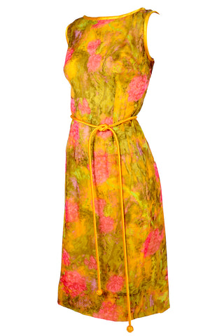 Gene Kristeller Golden silk floral dress