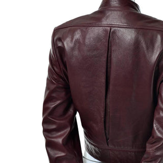 Soft leather vintage Geoffrey Beene Cordovan stylish cropped jacket