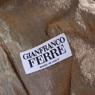 Vintage Gianfranco Ferre Yasmeen Ghauri Gold Leather 1992 Runway Jacket Rare designer collectible fashion
