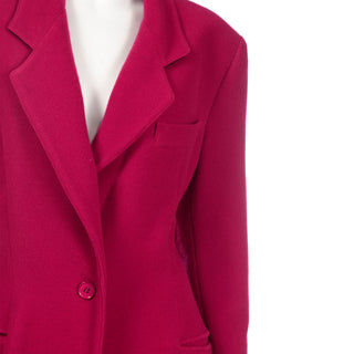 Gianfranco Ferre Vintage Raspberry Red Wool Coat Cashmere blend