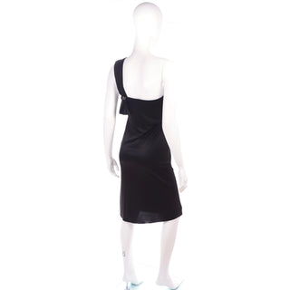 1998 Gianni Versace Couture Vintage Black One Shoulder Dress