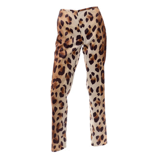 Gianni Versace Couture vintage leopard cheetah print pants Modig Rare 