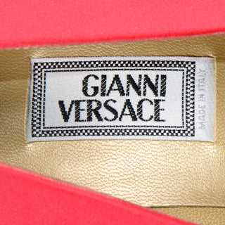1990s Gianni Versace Vintage Shoes Unworn Red Heels Size 40
