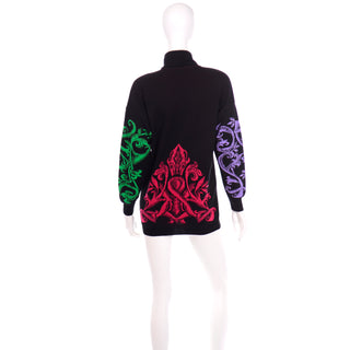 Gianni Versace Vintage Baroque Design Multi Color Sweater 80s 90s