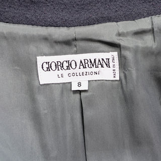 Giorgio Armani Le Collezioni Deep Gray Green Double Breasted Wool Coat size 8