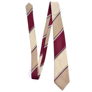 Vintage Givenchy striped tie burgundy, tan, cream