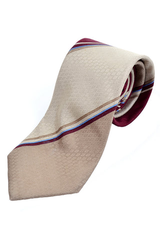 Givenchy striped vintage silk tie with diamond pattern