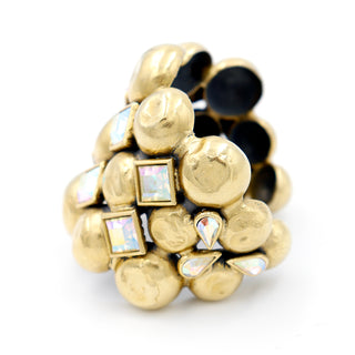 Yves Saint Laurent Gold Plated Bubble Bracelet & Earrings Set