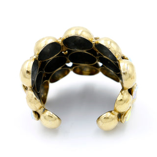 Yves Saint Laurent Gold Plated Bubble Cuff Bracelet & Earrings 