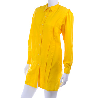 Gottex Vintage Yellow Pleated Long Top