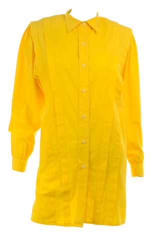 1980s Gottex Vintage Yellow Shirt Dress