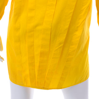 Gottex Pleated Vintage Yellow Cotton Top