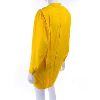 1980s Gottex Yellow Pleated Mini Dress or Long Tunic Top