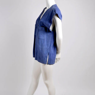 Vintage Gucci Vest made of Blue Suede