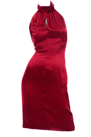 Guy Laroche Red Silk 1990s Evening Dress