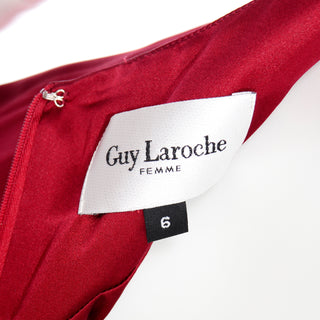 Guy Laroche Red Silk Charmeuse Halter Evening Dress