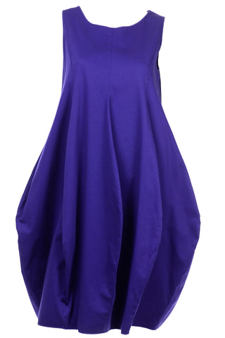 Purple Cotton Sleeveless Origami Balloon Dress by Hache