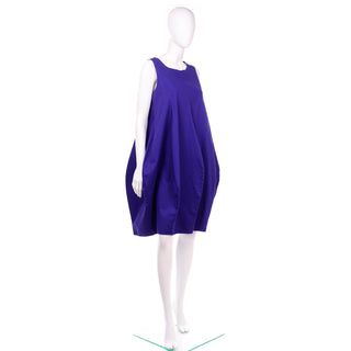Purple Cotton Sleeveless Origami Balloon Dress by Hache Unique