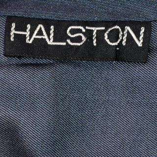 Halston Vintage 1970s Blue Bow Blouse Rare