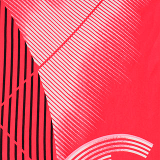 Hanae Mori Red Black and White Abstract Print Vintage Silk ScarfS