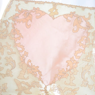 1930s RARE Pink Silk Heart and Lace Vintage Tap Pants