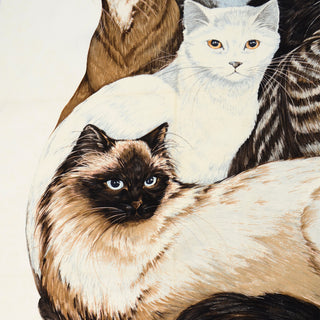 1985 Hermès Silk Cats Scarf Carré Les Chats By Daphne Duchesne Rare Collectible 