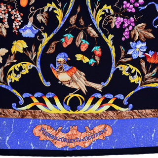 Hermes Pierres d'Orient et d'Occiden floral bird scarf