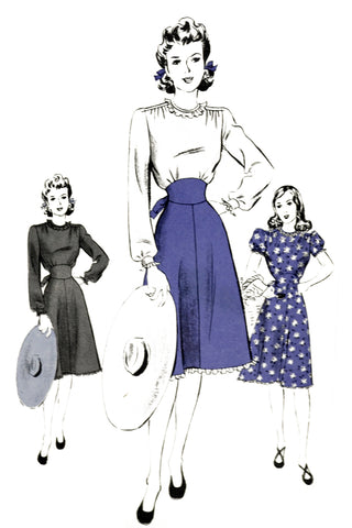 1940s Hollywood 1141 Vintage Dress Skirt & Blouse Pattern Dorothy Lovett RKO