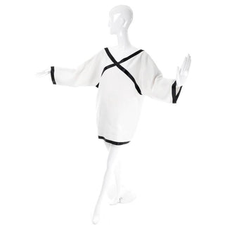 Long sleeve mini dress with X design - Isaac Mizrahi, S/S 1990
