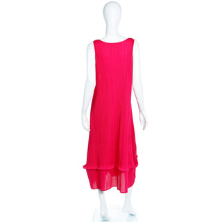 1990s Issey Miyake Vintage Raspberry Pink Red Pleats Please Dress  4