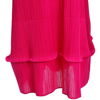 1990s Issey Miyake Vintage Raspberry Pink Red Pleats Please Dress Size l