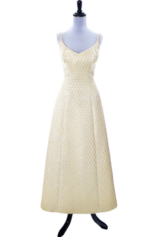 Jacques Heim Paris cream sparkle formal vintage designer dress - Dressing Vintage