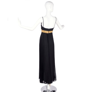 Jean Patou Grecian Vintage Evening Gown w/ Pleated Skirt 