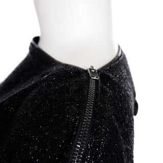 Adjustable Jean Paul Gaultier Maille Femme Black Sparkle Knit Dress w Zipper Detail