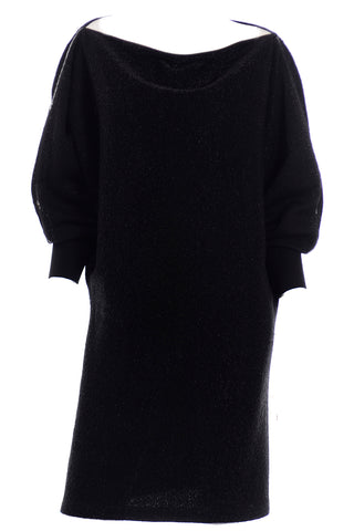 Jean Paul Gaultier Maille Femme Black Sparkle Knit Dress w Zipper Detail