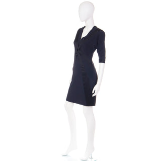1990s Jean Paul Gaultier Femme Bondage Inspired Vintage Blue & Black Dress