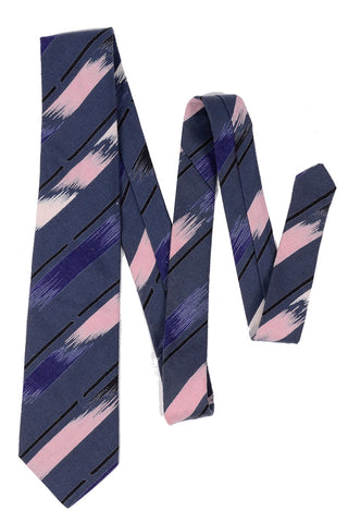 Jeanne-Marc Pink and Blue Postmodern Print Tie