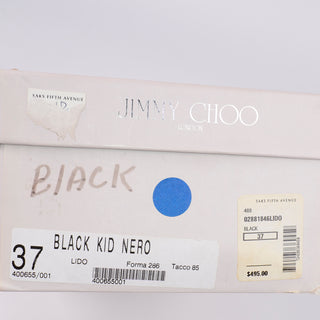 Jimmy Choo Shoes Black Leather Cutout Slingback Heels Black Kid Nero Size 37