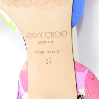 Jimmy Choo Pink Floral Shoes Slingback Heels Size 7