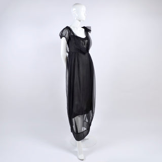 Galliano black vintage sheer silk dress