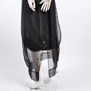 John Galliano black silk dress with sheer overlay