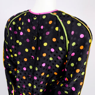 Neon polka dot vintage raglan sweatshirt multi color polka dot