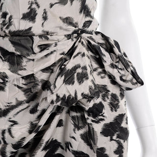 Draped Lanvin 2011 Alber Elbaz Dress Crinkle Abstract Print Silk