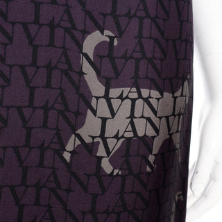 2011 Lanvin by Alber Elbaz Cat Print Logo Silk Dress rare