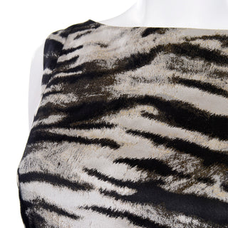 2013 River Alber Elbaz for Lanvin Sleeveless zebra print dress