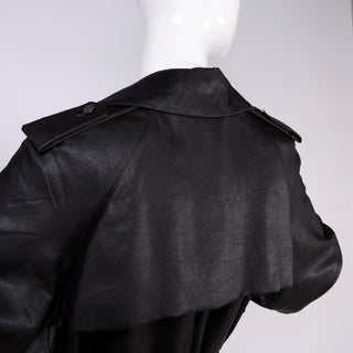 Alber Elbaz Lanvin Spring Summer 2006 Designer Black Silk Trench Coat